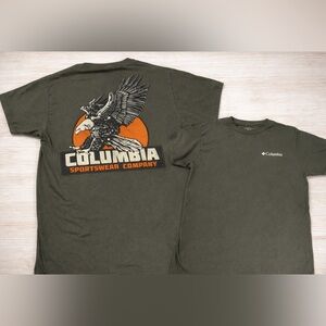 Columbia Olive Green Eagle Graphic T-Shirt Men’s Medium Outdoor Casual